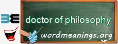 WordMeaning blackboard for doctor of philosophy